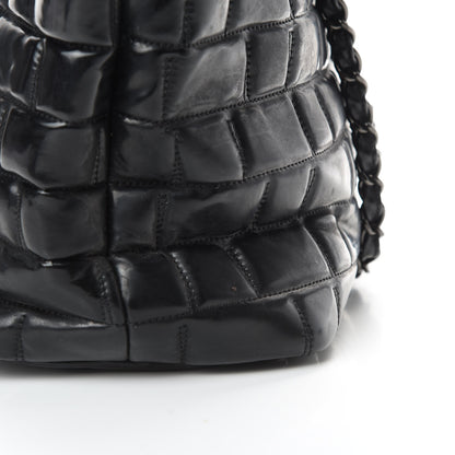 Chanel Vinyl Quilted Frozen Shopping Tote Black 13 of 16