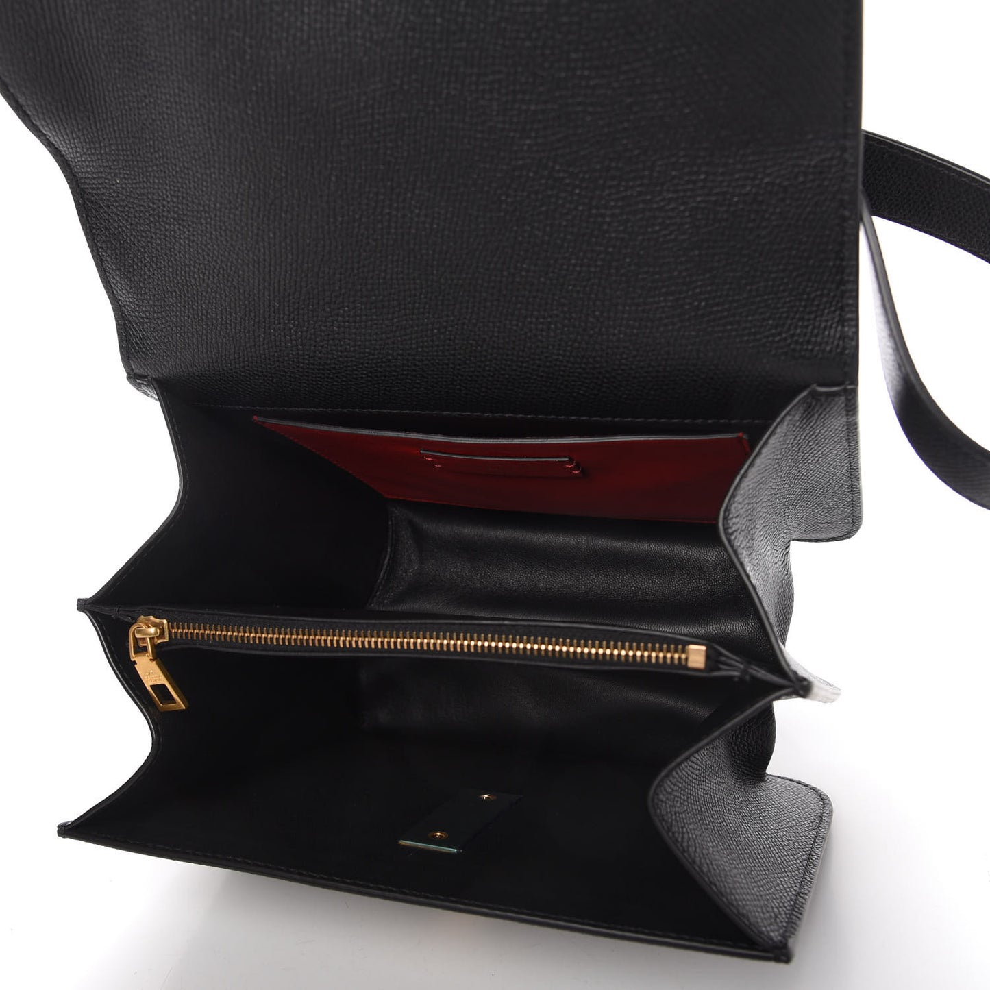 Grainy Calfskin Large VSling Shoulder Bag Black