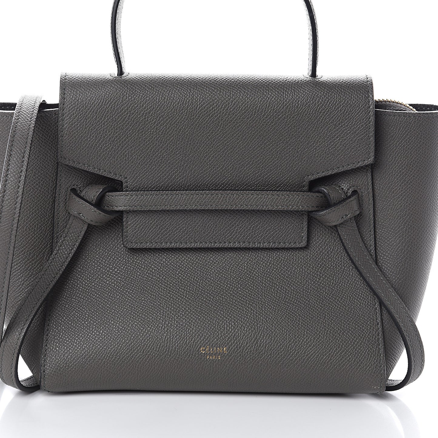Grained Calfskin Nano Belt Bag Grey