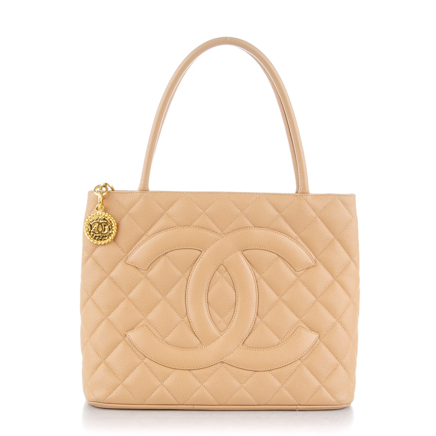 Chanel Caviar Quilted Medallion Tote Beige 1 of 8