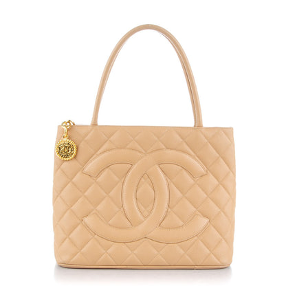 Chanel Caviar Quilted Medallion Tote Beige 1 of 8