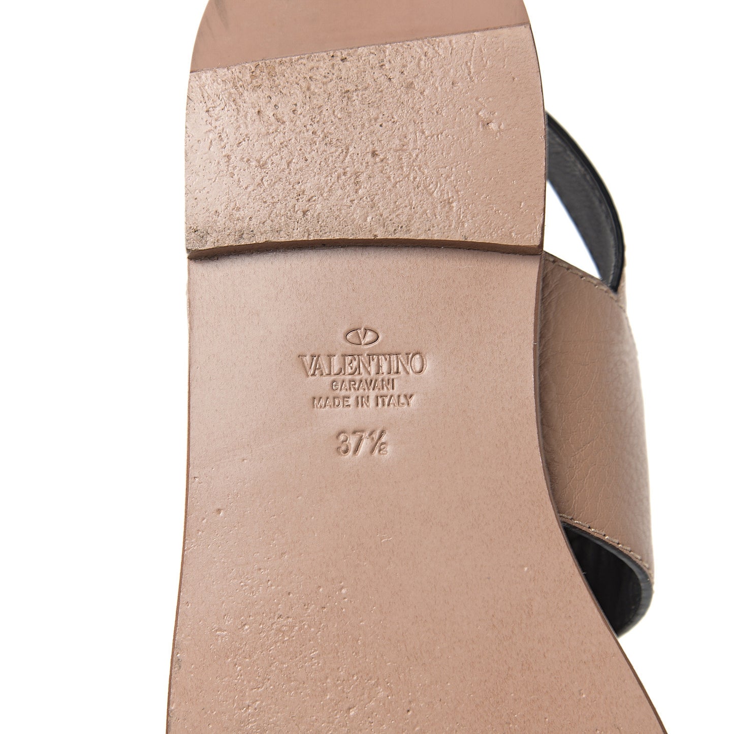 Grainy Cowhide Vlogo Slingback Flat Thong Sandals 37.5 Rose Cannelle