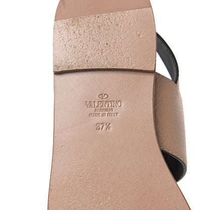 Valentino Garavani Grainy Cowhide Vlogo Slingback Flat Thong Sandals 37.5 Rose Cannelle 8 of 12