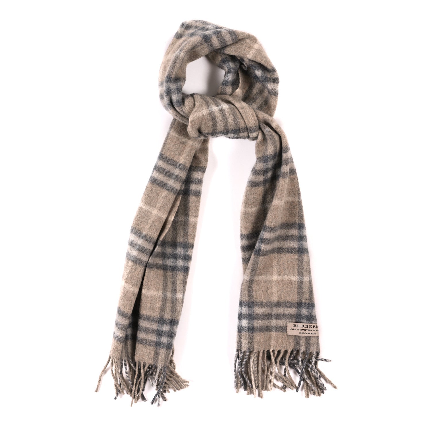 Burberry Cashmere House Check Fringe Scarf 1 of 3