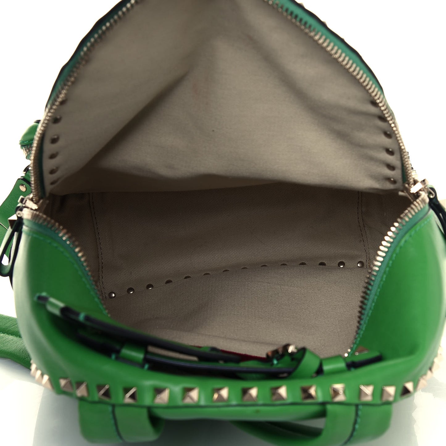 Calfskin Medium Rockstud All Over Backpack Green