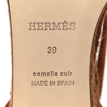 Hermes Suede Elda Espadrille Wedge Sandals 39 Gold 8 of 9