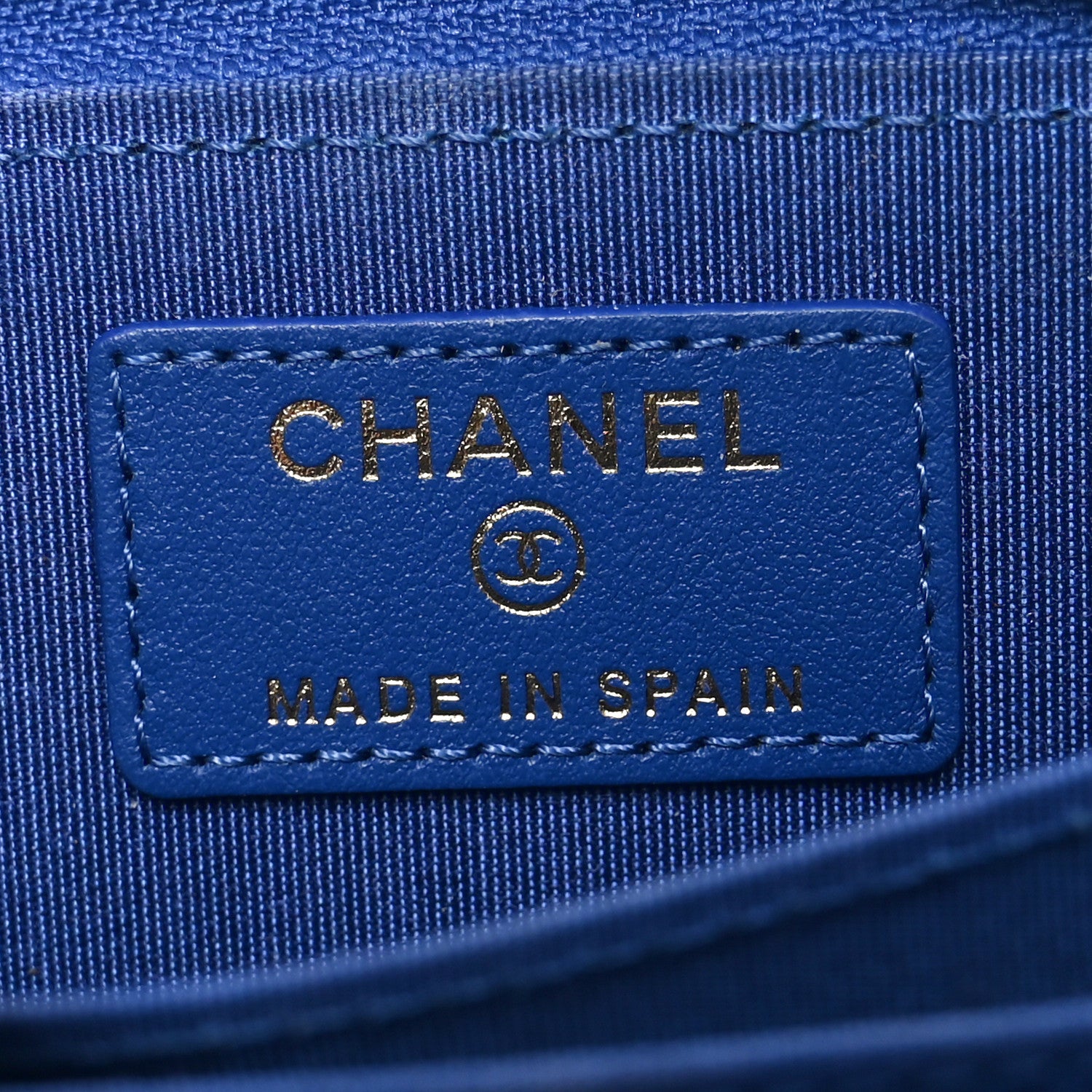 Chanel Caviar Quilted Boy Zip Around Coin Purse Wallet Blue 6 of 7