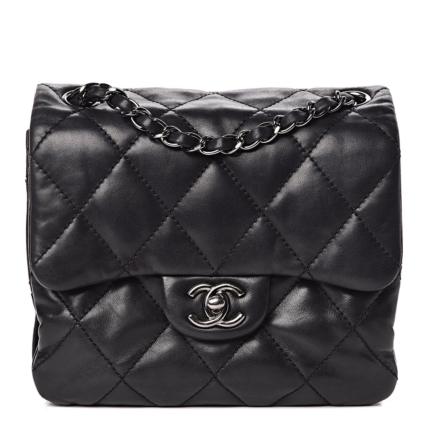 Lambskin Quilted Mini Chanel 3 Flap Black