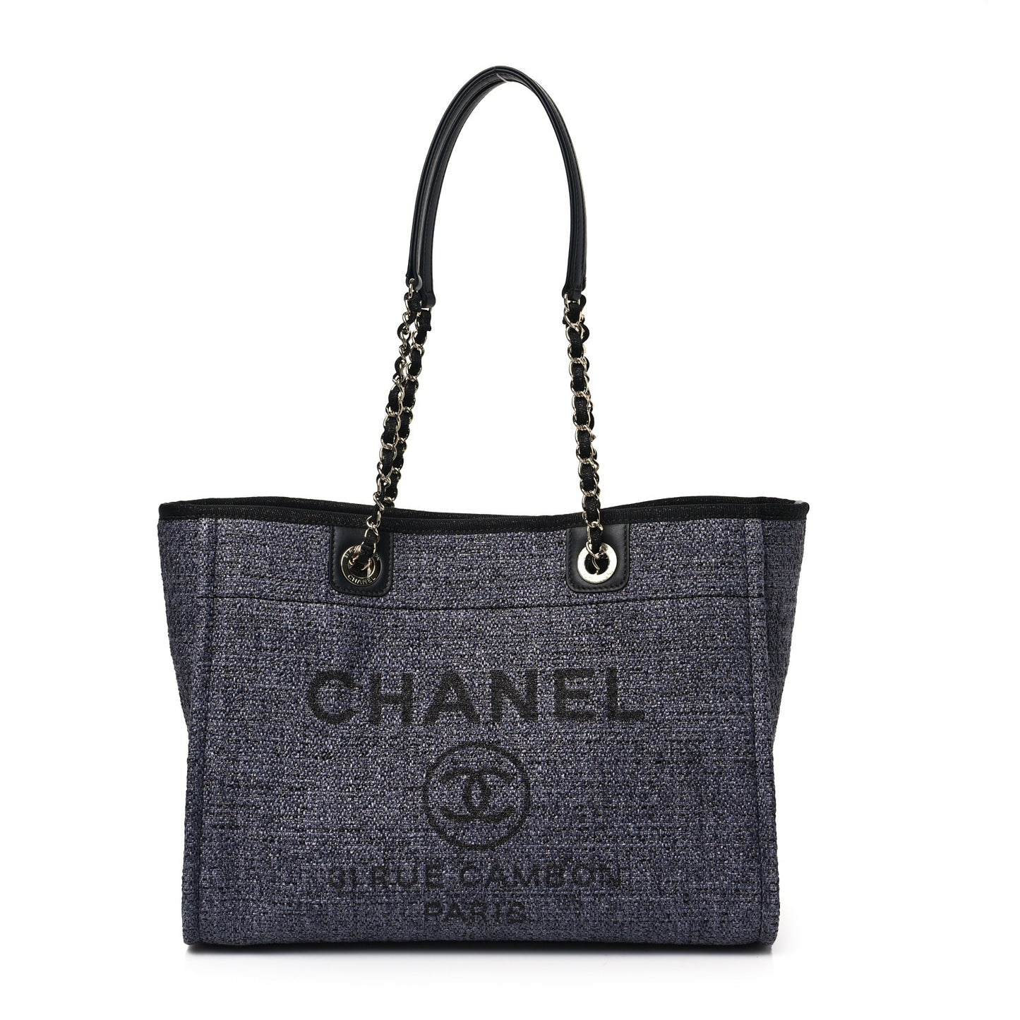 Lurex Boucle Small Deauville Tote Black