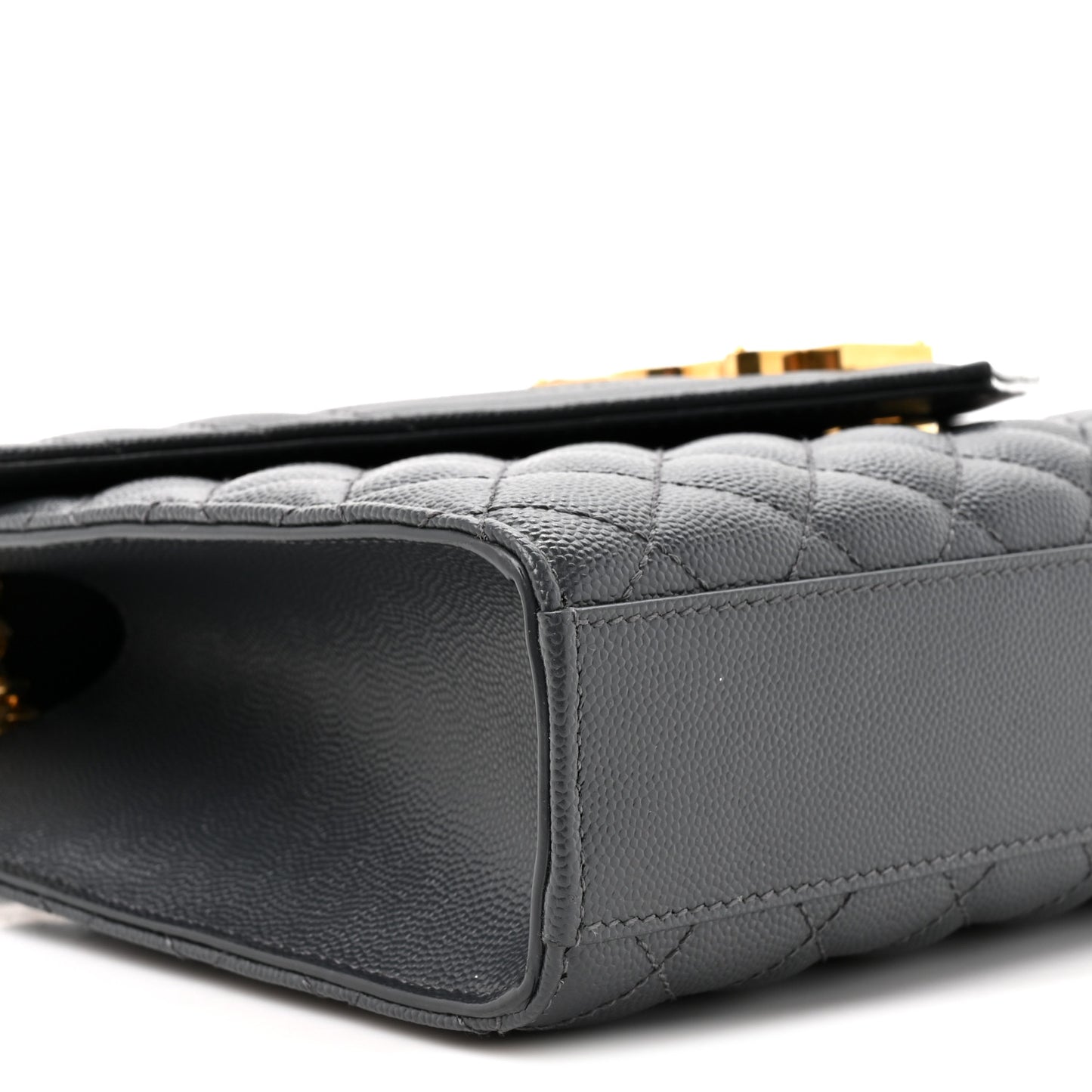 Grain De Poudre Textured Mixed Matelasse Triquilt Medium Monogram Satchel Dark Smog