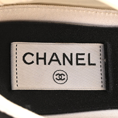 Chanel Velvet Calfskin Mixed Fibers CC Sneakers 40 Ivory Black 8 of 10