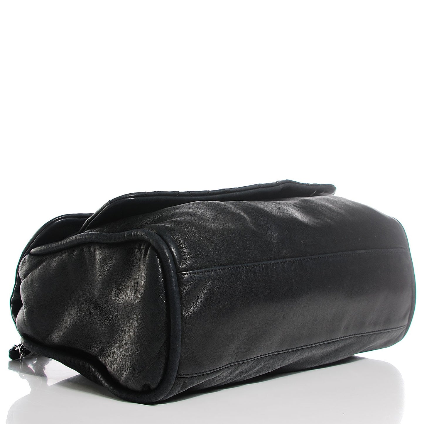 Lambskin Jumbo Mademoiselle Double Flap Black