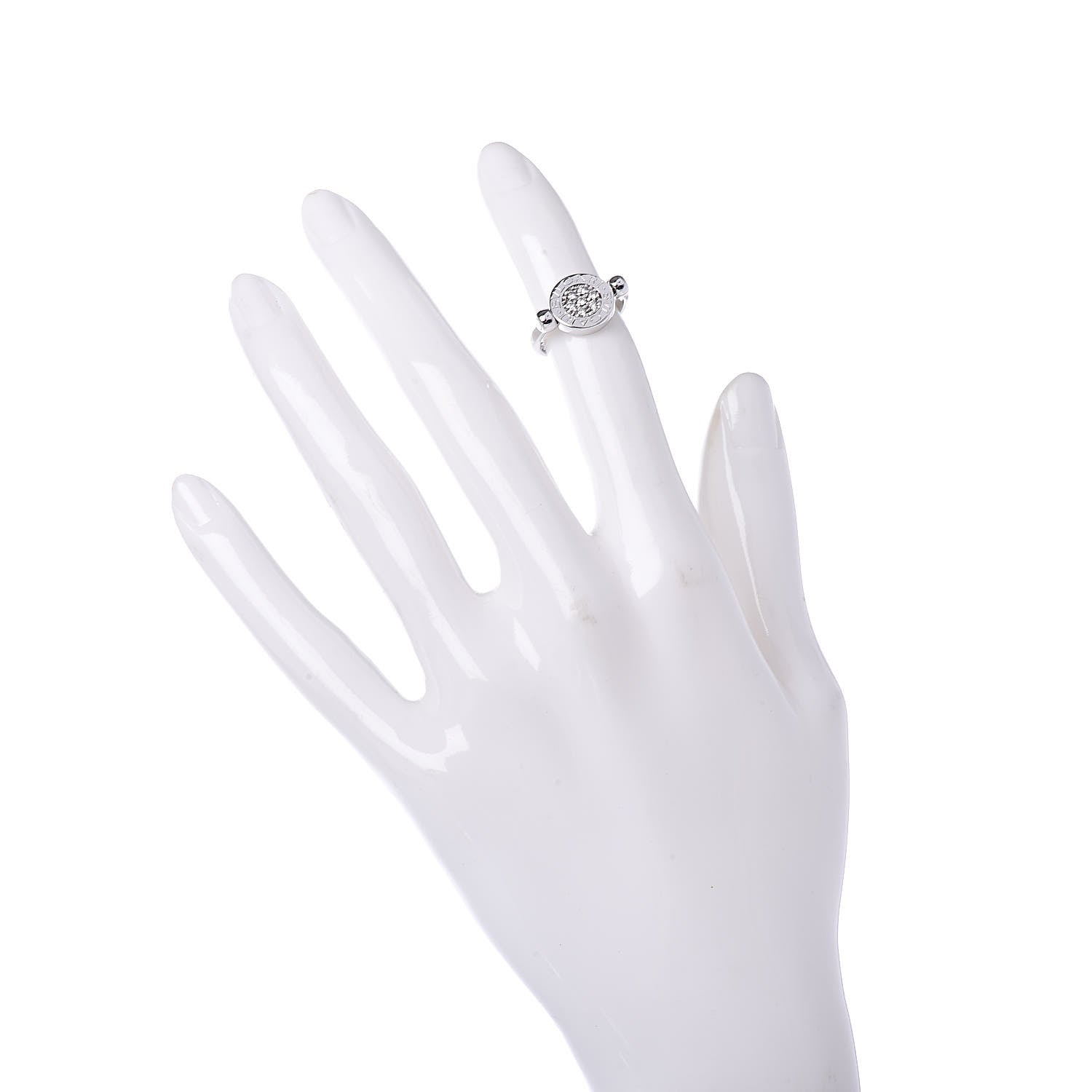 Bulgari 18K White Gold Diamond Black Onyx Bvlgari Bvlgari Flip Ring 48 4.5 2 of 6