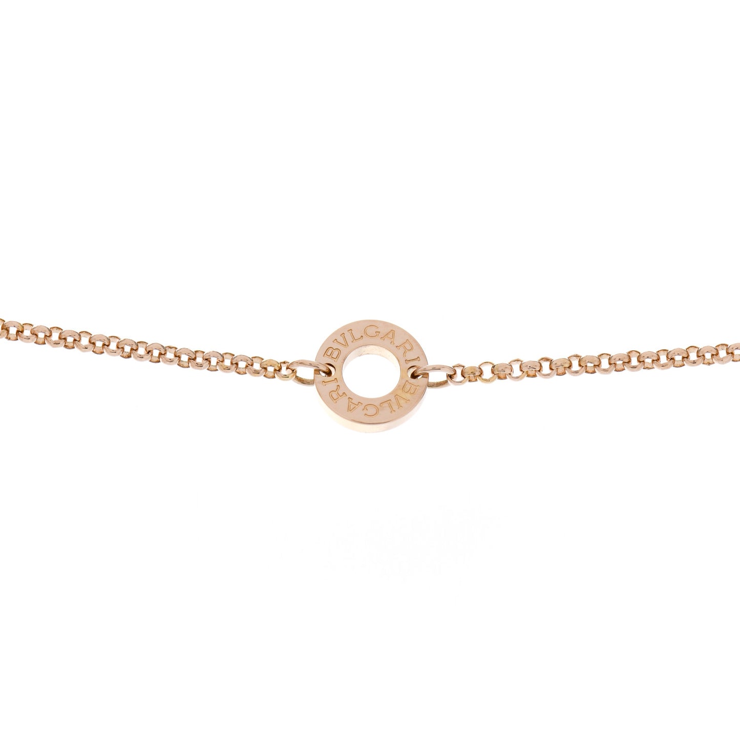 18K Rose Gold Diamond Small B.Zero1 Pave Pendant Necklace