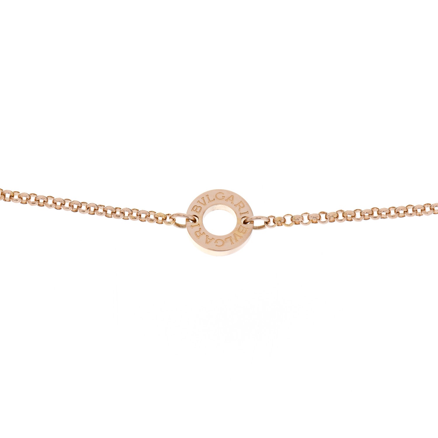 Bulgari 18K Rose Gold Diamond Small B.Zero1 Pave Pendant Necklace 4 of 9