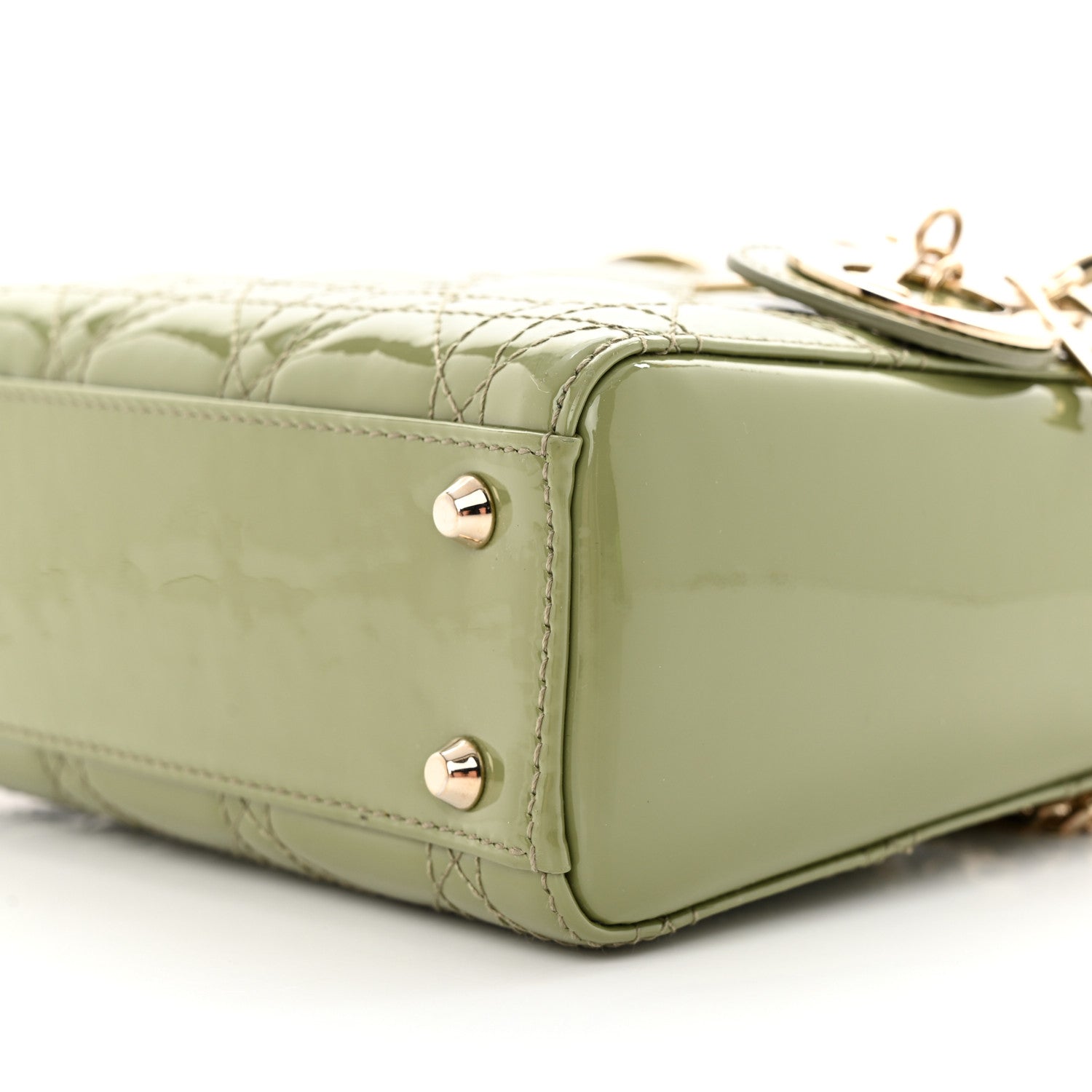 Christian Dior Patent Cannage Mini Lady Dior Dusty Jade 10 of 10