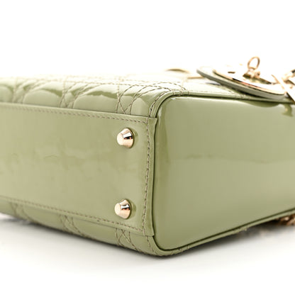 Christian Dior Patent Cannage Mini Lady Dior Dusty Jade 10 of 10