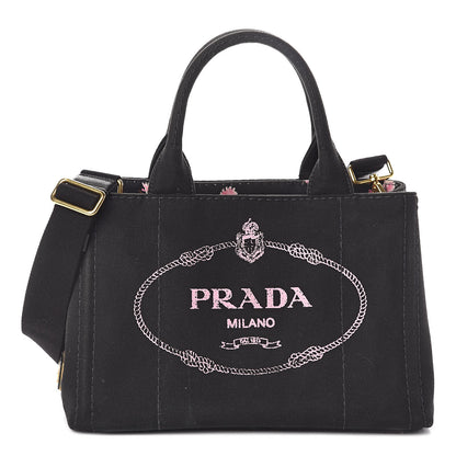 Prada Canapa Small Logo Tote Black Geranio 1 of 9