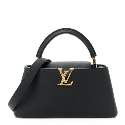 Louis Vuitton Taurillon LV Crush Capucines East West MM Black 1 of 9