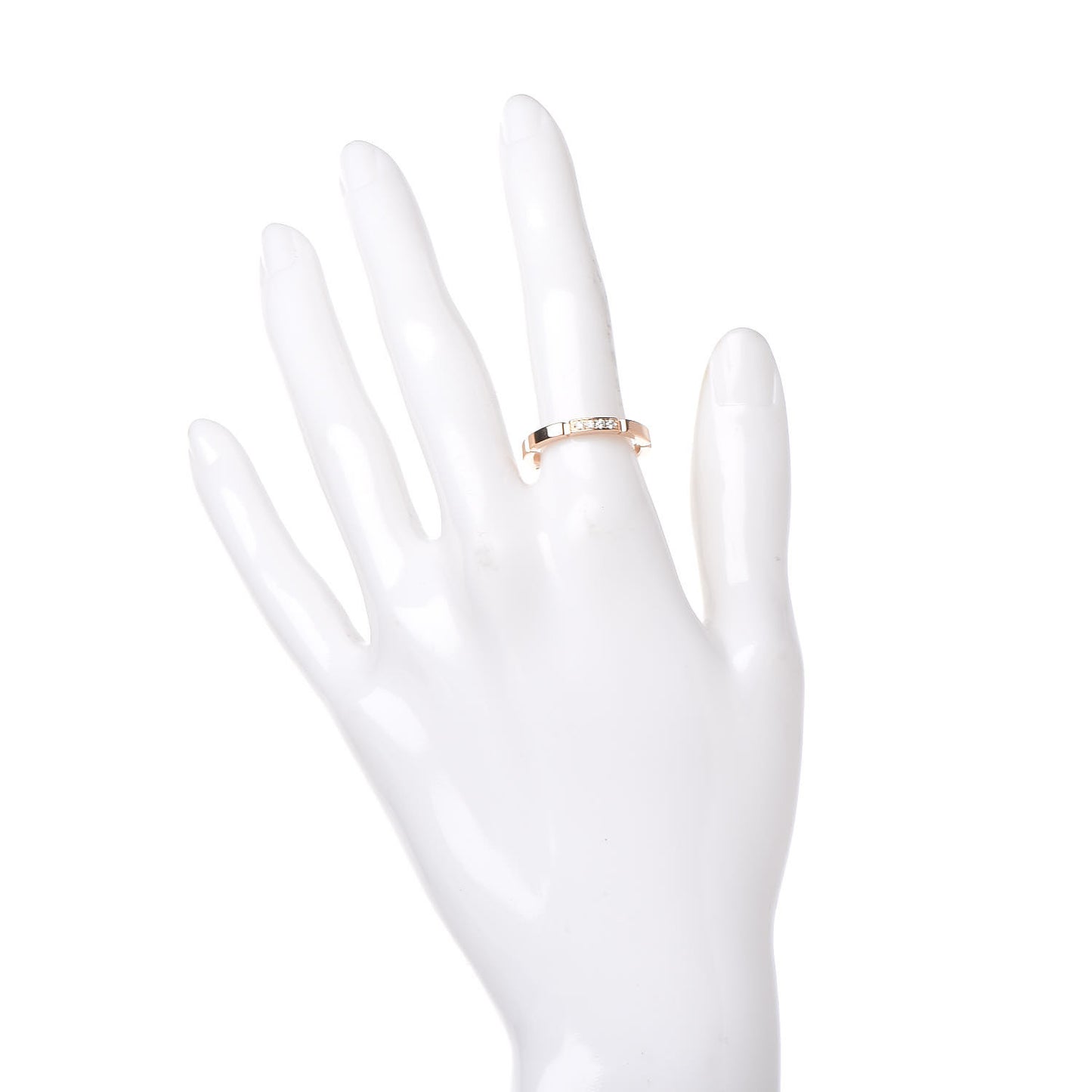 18K Pink Gold Diamond Maillon Panthere Wedding Band Ring 55 6.75