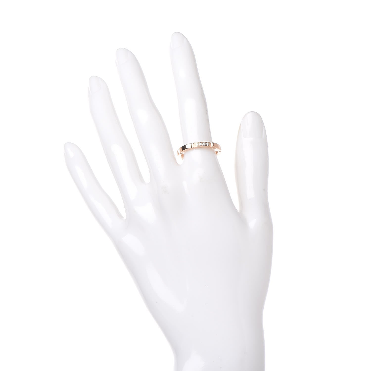 Cartier 18K Pink Gold Diamond Maillon Panthere Wedding Band Ring 55 6.75 2 of 6