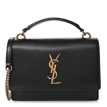Saint Laurent Calfskin Monogram Sunset Chain Wallet Black 1 of 10