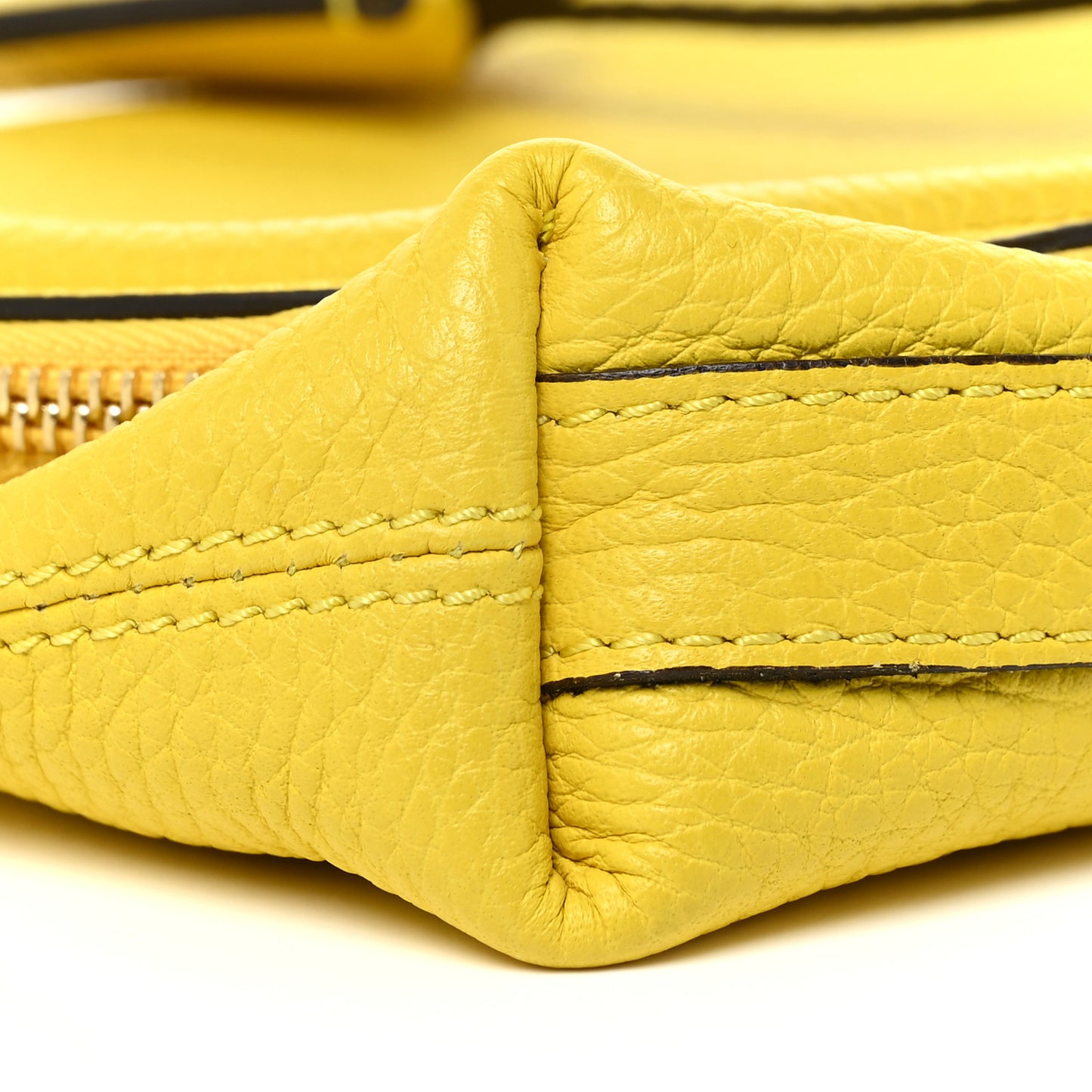 Grainy Calfskin Padlock Skull Clutch Yellow