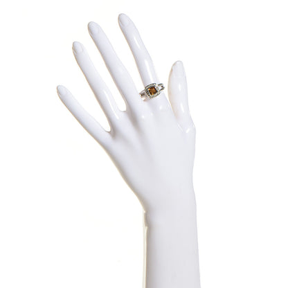 David Yurman Sterling Silver Diamond Citrine 7mm Petite Albion Ring 54 7 2 of 4