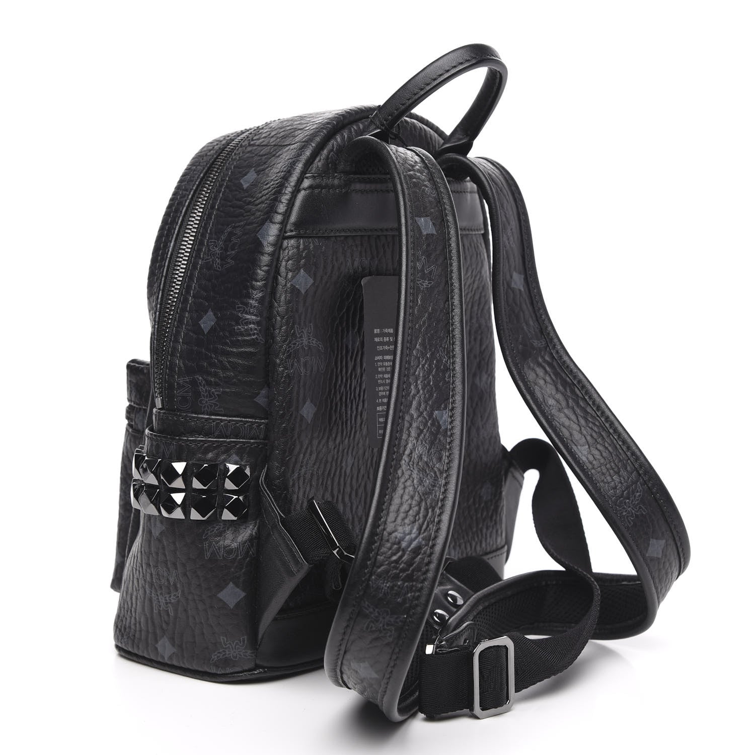 MCM Visetos Side Stud Mini Stark Backpack Black 2 of 8