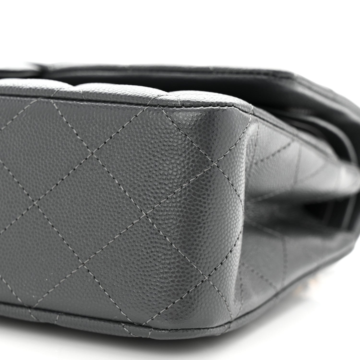 Chanel Caviar Quilted Medium Double Flap Dark Grey 10 of 11
