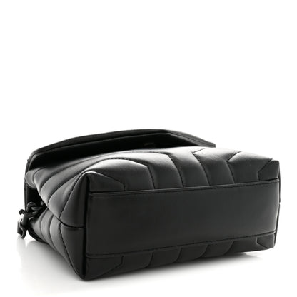 Saint Laurent Calfskin Y Quilted Monogram Monochrome Toy Loulou Crossbody Bag Black 4 of 11