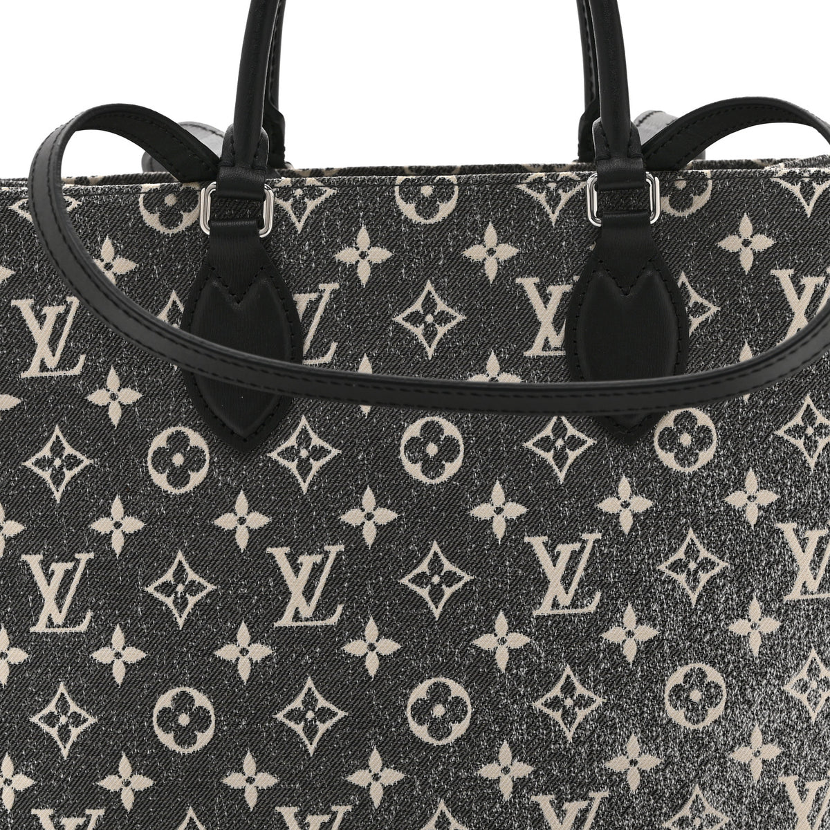 Monogram Jacquard Denim Onthego MM Black