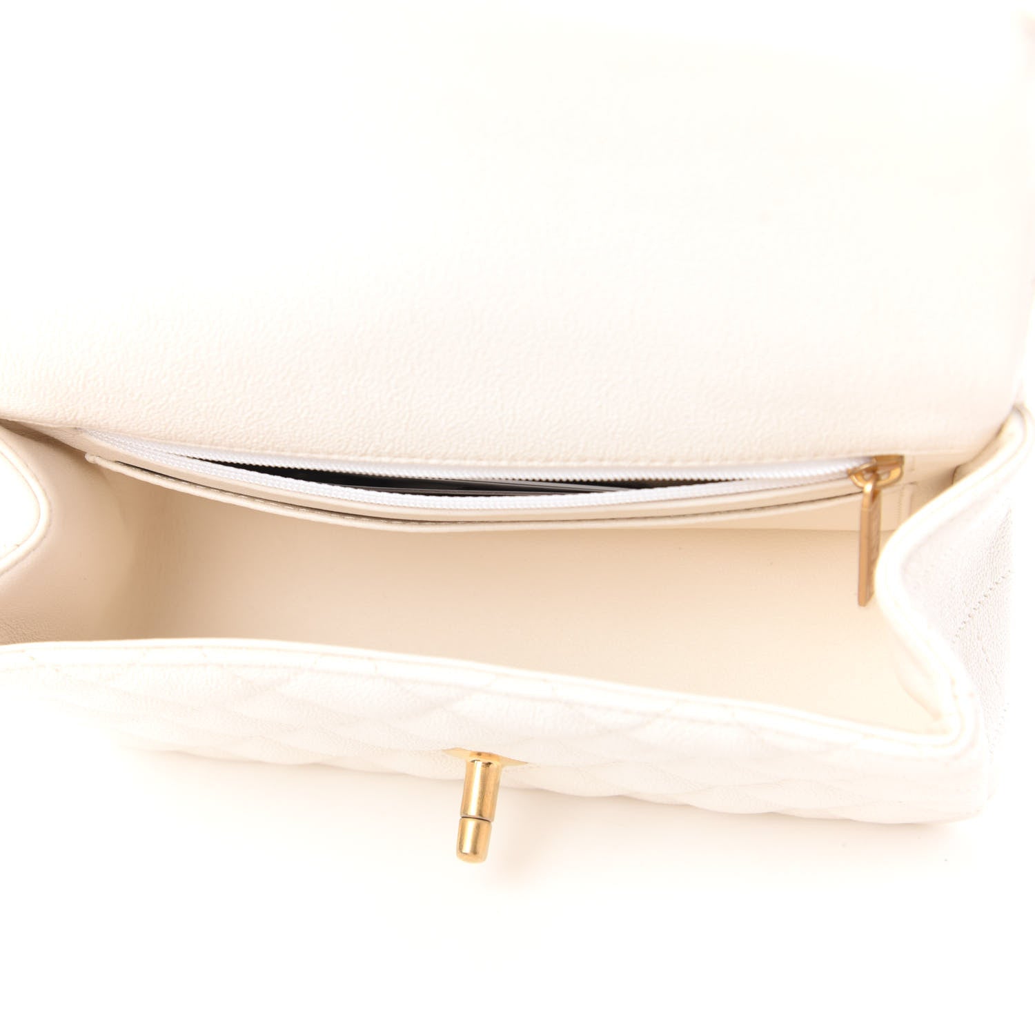 Chanel Caviar Quilted Mini Top Handle Rectangular Flap White 5 of 11