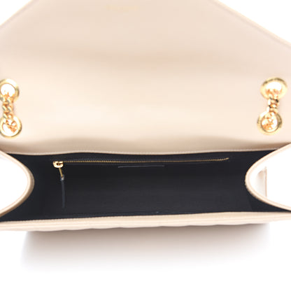 Saint Laurent Grain De Poudre Matelasse Chevron Large Monogram Satchel Nude Powder 4 of 11