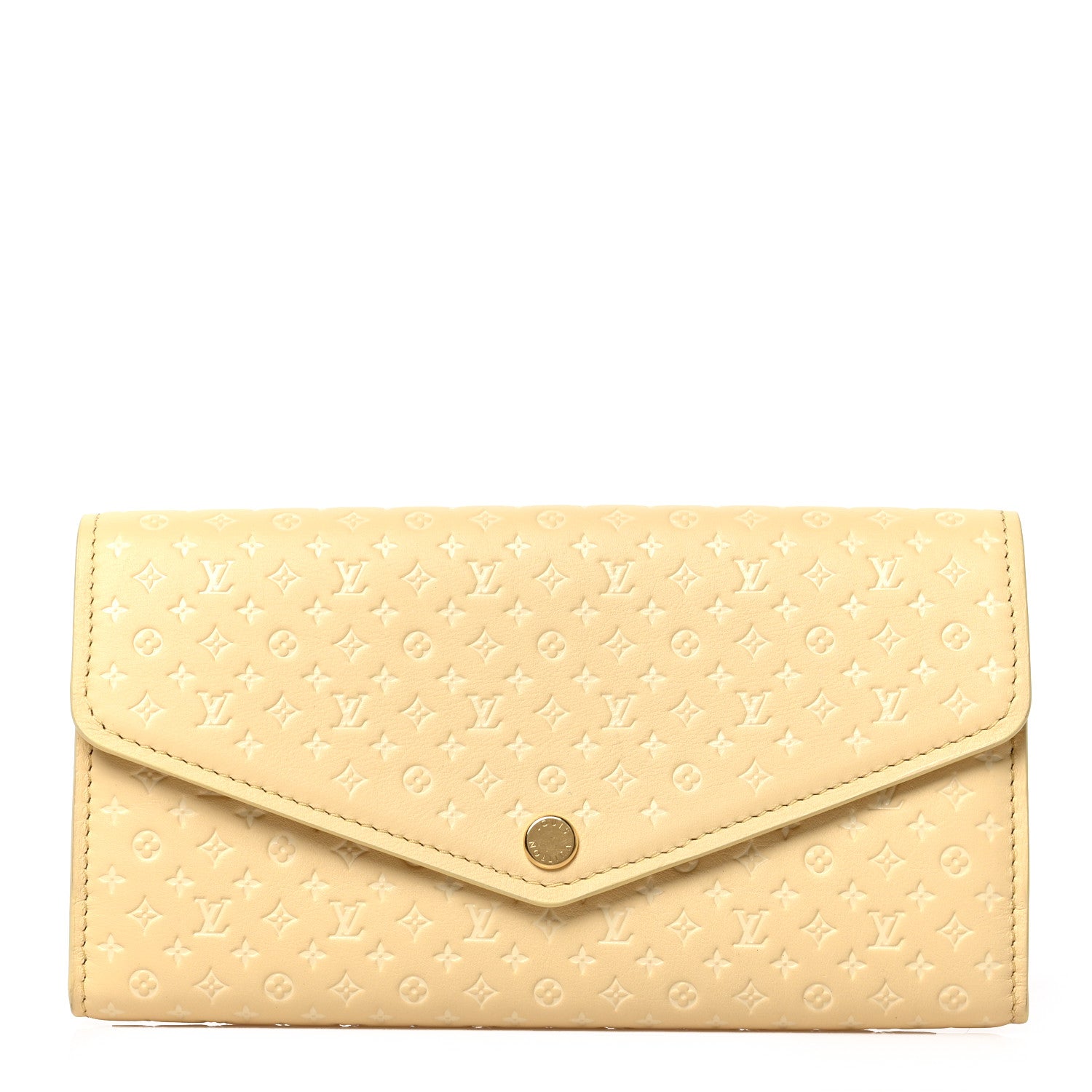 Louis Vuitton Calfskin Nanogram Embossed Sarah Wallet NM Jaune 1 of 7
