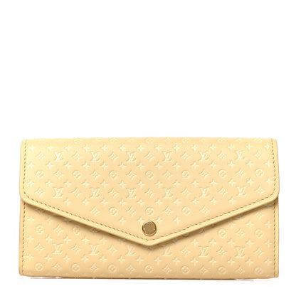 Louis Vuitton Calfskin Nanogram Embossed Sarah Wallet NM Jaune 1 of 7