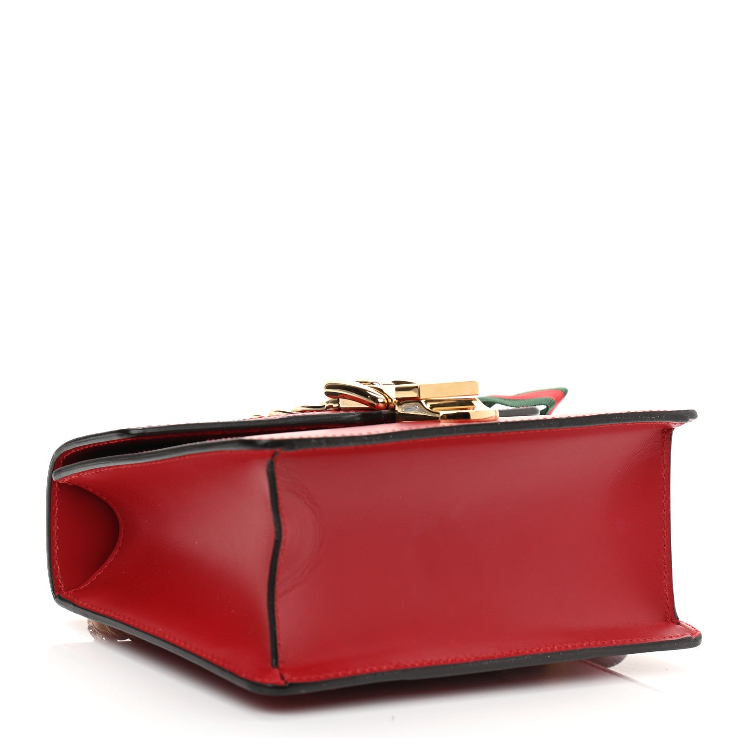 Gucci Calfskin Mini Sylvie Chain Shoulder Bag Hibiscus Red 4 of 10