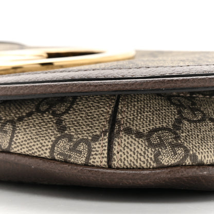 Gucci GG Supreme Monogram Textured Dollar Calfskin Blondie Chain Shoulder Flap Bag Beige Ebony New Acero 9 of 11