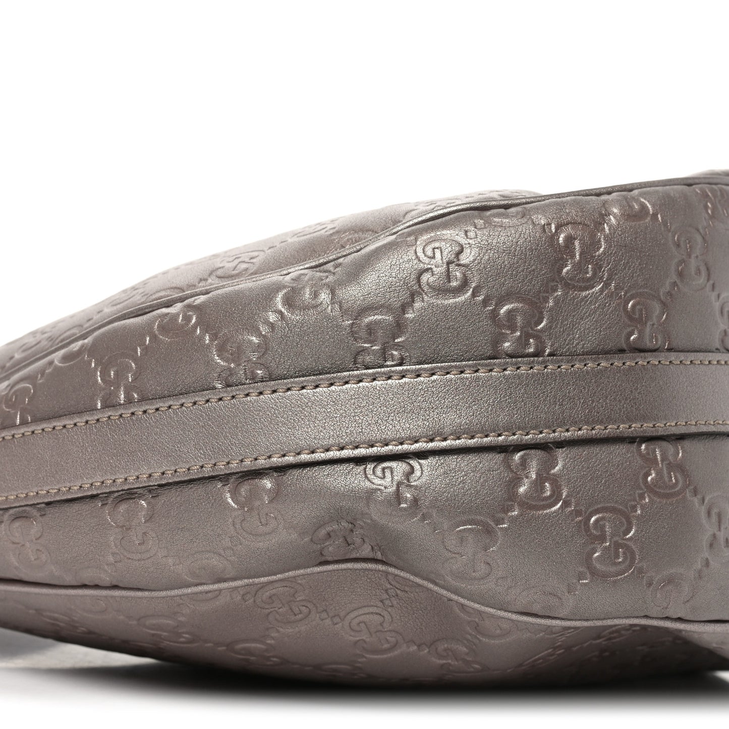 Metallic Guccissima Medium GG Twins Hobo Mauve