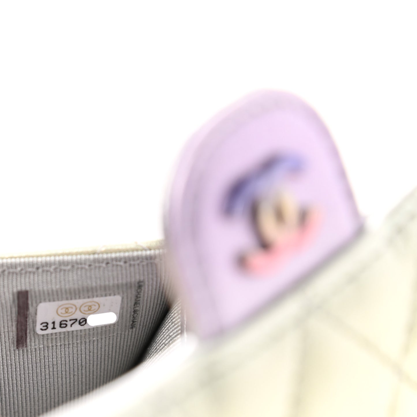 Gradient Metallic Calfskin Quilted Flap Card Holder Wallet Silver Blue Yellow Purple