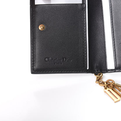 Christian Dior Lambskin Cannage Studded Lady Dior Card Holder Black 6 of 7