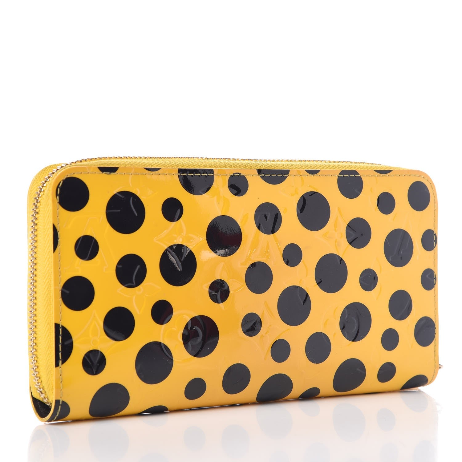Louis Vuitton Vernis Kusama Infinity Dots Zippy Wallet Yellow 3 of 11