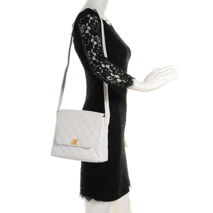 Chanel Caviar Quilted Shoulder Flap Bag White 2 of 9