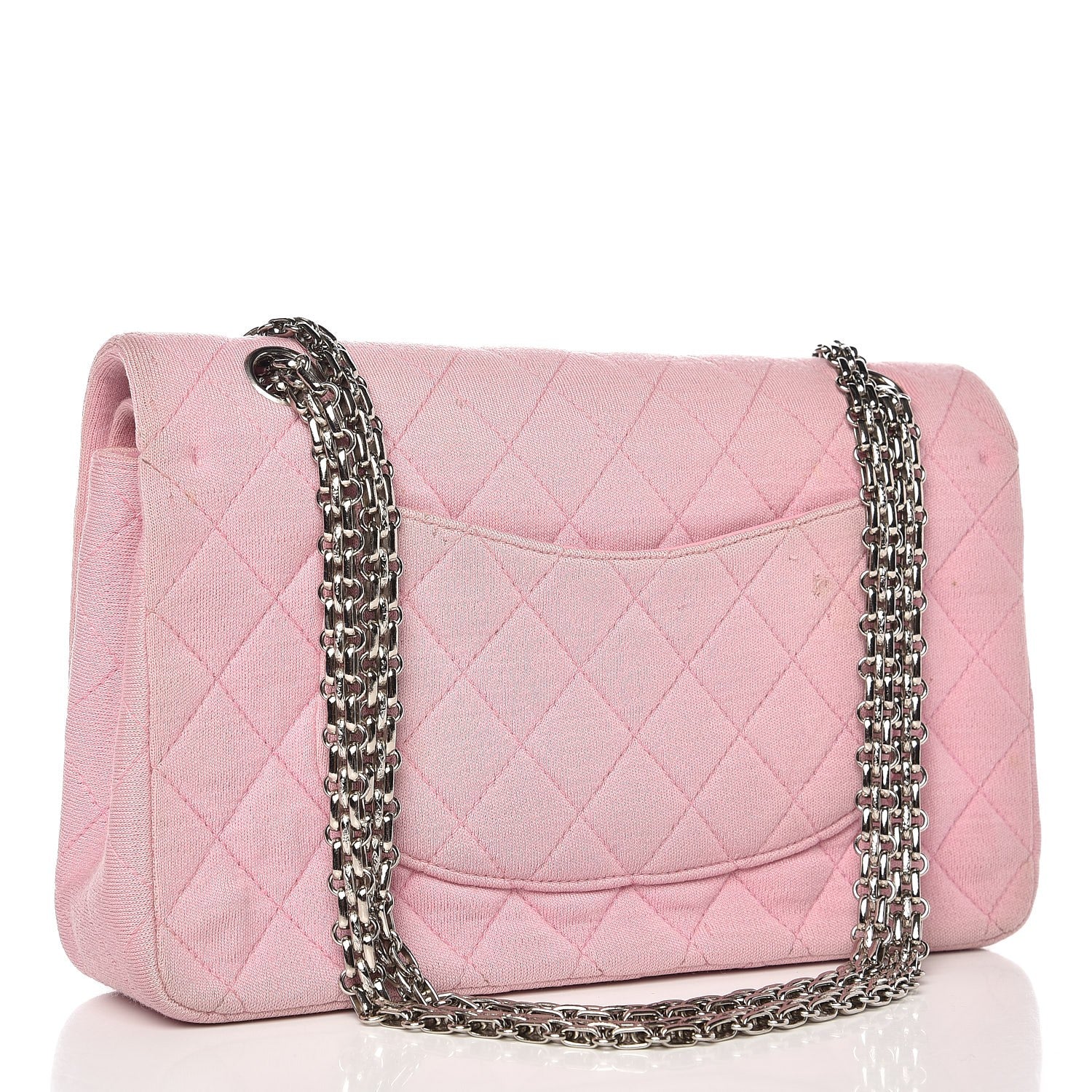 Chanel Jersey Quilted Medium Double Flap Pink 3 of 15