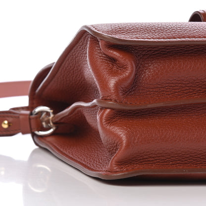 Chloe Shiny Grained Calfskin Medium Aby Day Shoulder Bag Sepia Brown 9 of 10