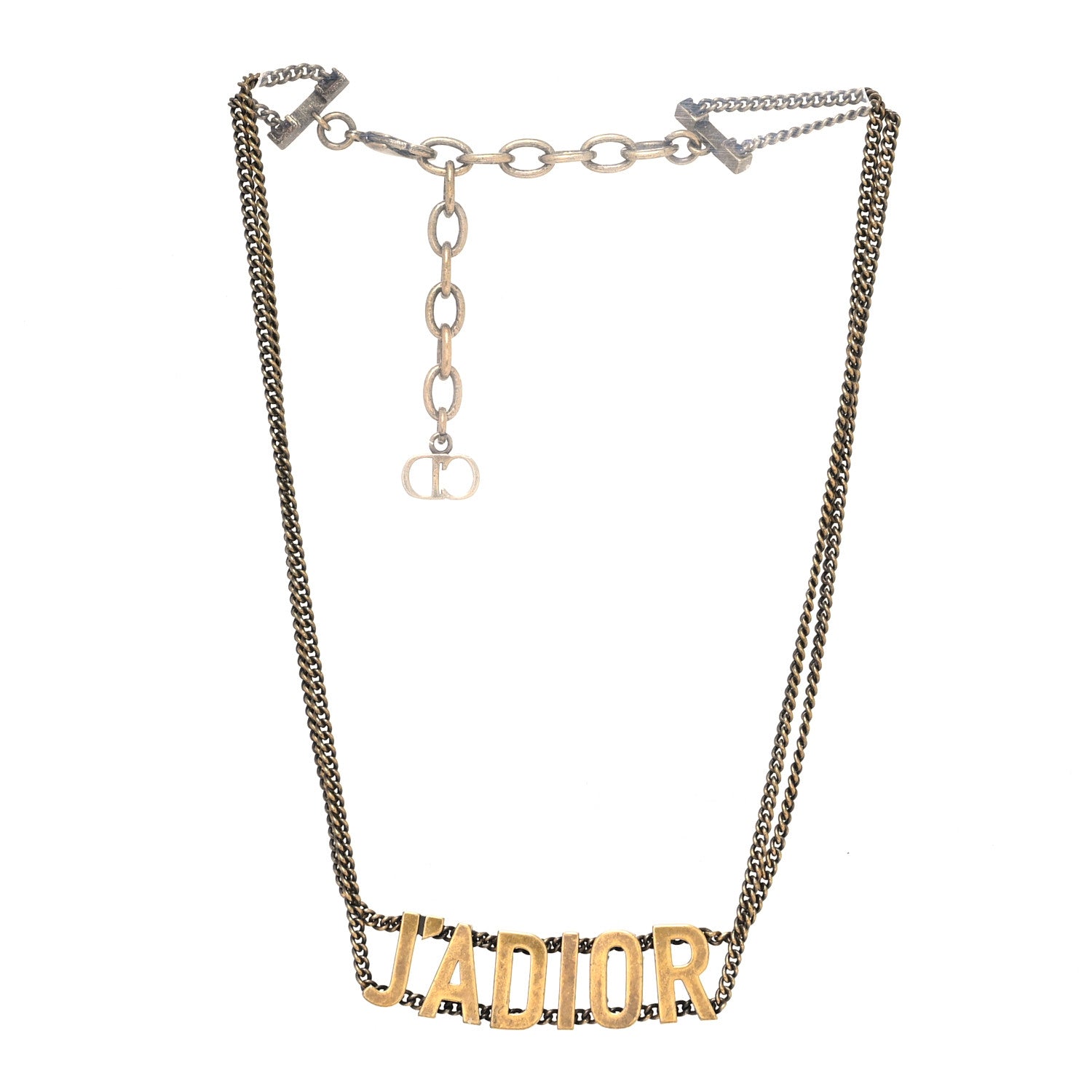 Christian Dior Metal J'Adior Choker Necklace Aged Gold 2 of 3
