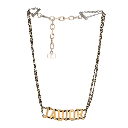 Christian Dior Metal J'Adior Choker Necklace Aged Gold 2 of 3