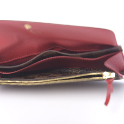 Louis Vuitton Damier Ebene Emilie Wallet Red 5 of 9