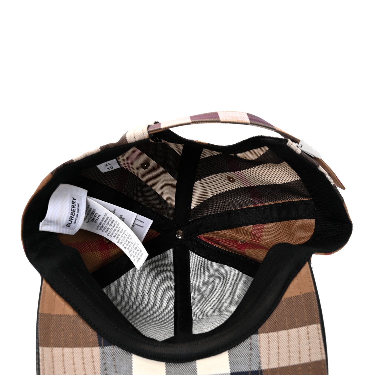 Burberry Cotton Check Baseball Cap XL Dark Birch Brown 7 of 8