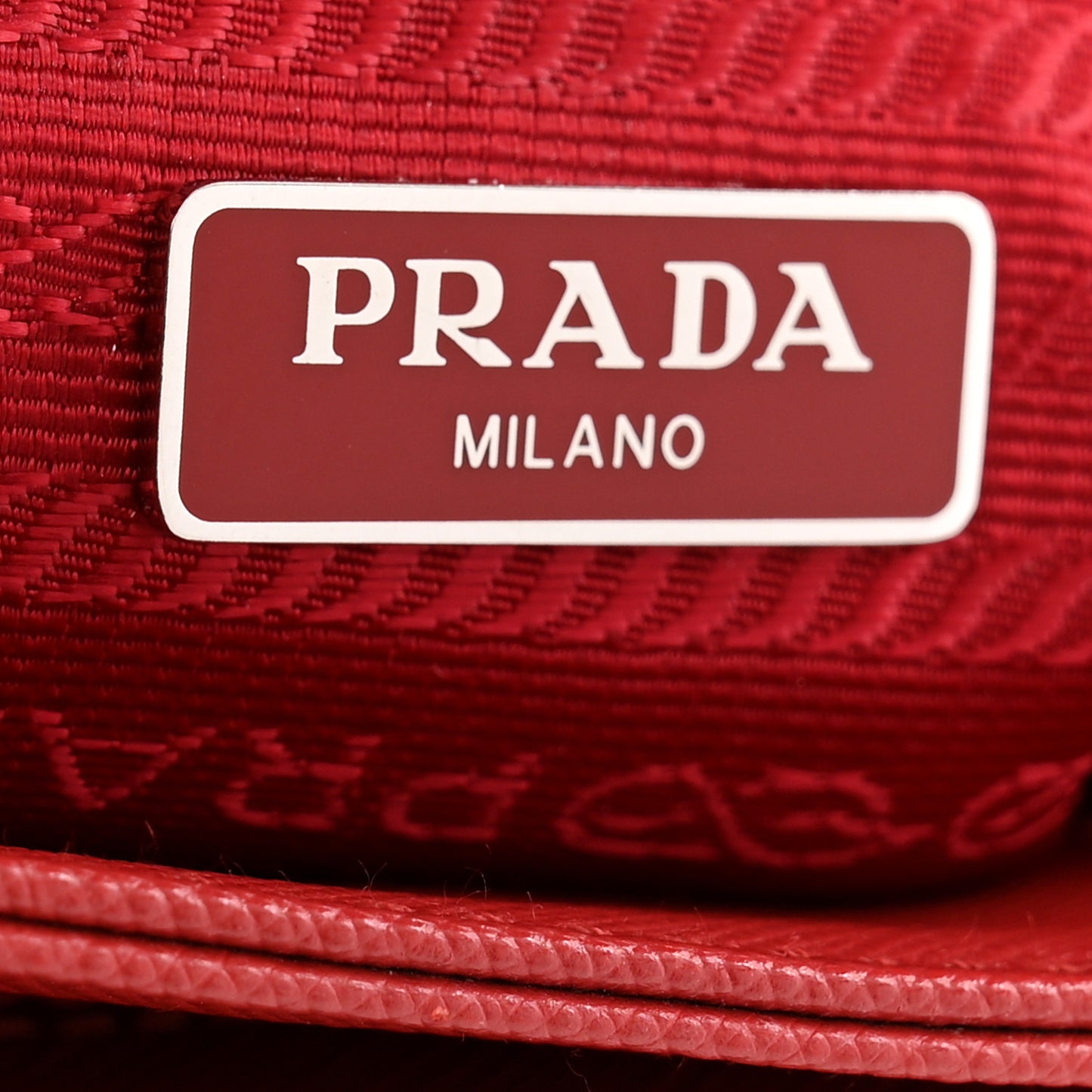 Saffiano Tessuto Nylon Chain Shoulder Bag Rosso